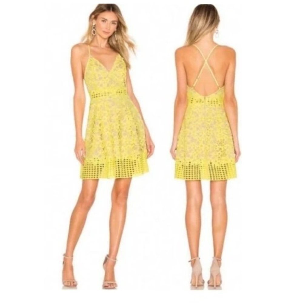 Lovers + Friends Yellow Bellini Lace Dress Size XS